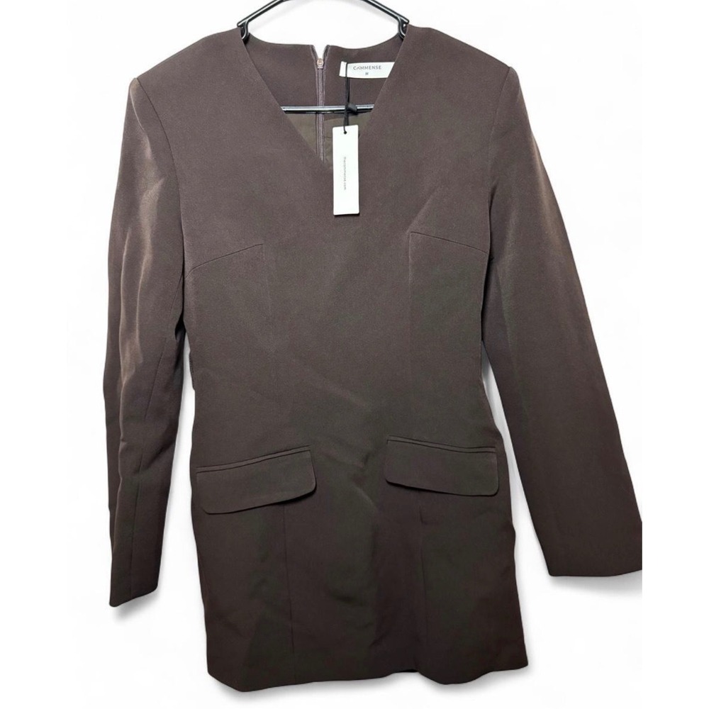 Commense Womens V-Neck Long Sleeve Mini Dress Brown Size M NWT
NO BELT